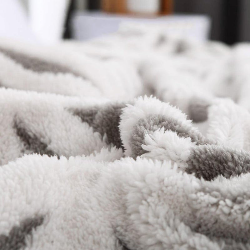 LOMAO Sherpa Fleece Blanket Fuzzy Soft Bed Blanket Dual Sided Throw Blanket fit Couch Sofa (Grey,51x63) - Image 4